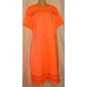 BOUTIQUE WOMENS PLUS CORAL SHEAR SCUBA BODYCON SUMMER DRESS SIZE 1X  NWT  BN